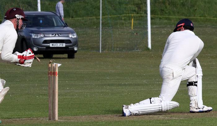 A wicket falls at Lawrenny